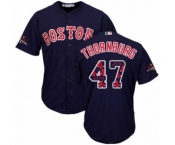 Men's Majestic Boston Red Sox #47 Tyler Thornburg Authentic Navy Blue Team Logo Fashion Cool Base 2018 World Series Champions MLB Jersey