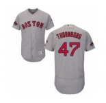 Men's Majestic Boston Red Sox #47 Tyler Thornburg Grey Road Flex Base Authentic Collection 2018 World Series Champions MLB Jersey