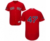 Men's Majestic Boston Red Sox #47 Tyler Thornburg Red Alternate Flex Base Authentic Collection 2018 World Series Champions MLB Jersey