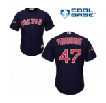 Men's Majestic Boston Red Sox #47 Tyler Thornburg Replica Navy Blue Alternate Road Cool Base 2018 World Series Champions MLB Jersey
