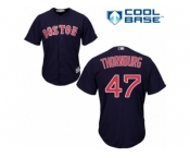 Men's Majestic Boston Red Sox #47 Tyler Thornburg Replica Navy Blue Alternate Road Cool Base MLB Jersey