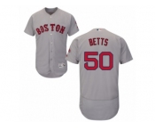 Men's Majestic Boston Red Sox #50 Mookie Betts Grey Flexbase Authentic Collection MLB Jersey