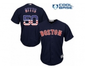 Men's Majestic Boston Red Sox #50 Mookie Betts Replica Navy Blue USA Flag Fashion Road Cool Base MLB Jersey