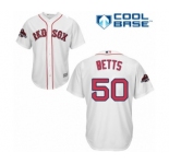 Men's Majestic Boston Red Sox #50 Mookie Betts Replica White Home Cool Base 2018 World Series Champions MLB Jersey