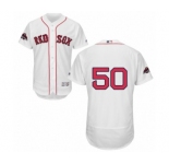 Men's Majestic Boston Red Sox #50 Mookie Betts White Home Flex Base Authentic Collection 2018 World Series Champions MLB Jersey