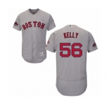 Men's Majestic Boston Red Sox #56 Joe Kelly Grey Road Flex Base Authentic Collection 2018 World Series Champions MLB Jersey