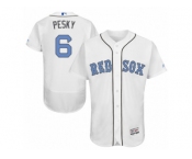 Men's Majestic Boston Red Sox #6 Johnny Pesky Authentic White 2016 Father's Day Fashion Flex Base MLB Jersey