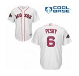 Men's Majestic Boston Red Sox #6 Johnny Pesky Replica White Home Cool Base 2018 World Series Champions MLB Jersey