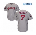 Men's Majestic Boston Red Sox #7 Christian Vazquez Replica Grey Road Cool Base 2018 World Series Champions MLB Jersey