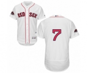 Men's Majestic Boston Red Sox #7 Christian Vazquez White Home Flex Base Authentic Collection 2018 World Series Champions MLB Jersey
