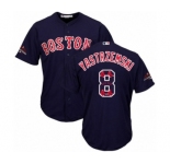 Men's Majestic Boston Red Sox #8 Carl Yastrzemski Authentic Navy Blue Team Logo Fashion Cool Base 2018 World Series Champions MLB Jersey