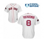 Men's Majestic Boston Red Sox #8 Carl Yastrzemski Replica White Home Cool Base 2018 World Series Champions MLB Jersey