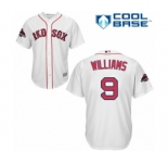 Men's Majestic Boston Red Sox #9 Ted Williams Replica White Home Cool Base 2018 World Series Champions MLB Jersey