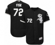 Men's Majestic Chicago White Sox #72 Carlton Fisk Black Flexbase Authentic Collection MLB Jersey
