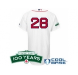 mlb jerseys boston red sox #28 adrian gonzalez white(cool base 100th anniversary patch)