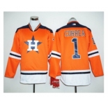 Houston Astros #1 Carlos Correa Orange Long Sleeve Stitched Baseball Jersey