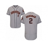 Houston Astros #2 Alex Bregman Authentic Grey Road 2017 World Series Bound Flex Base MLB Jersey