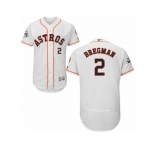Houston Astros #2 Alex Bregman Authentic White Home 2017 World Series Bound Flex Base MLB Jersey