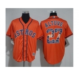 Houston Astros #27 Jose Altuve Orange Team Logo Fashion Stitched MLB Jersey