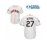 Houston Astros #27 Jose Altuve Replica White Home 2017 World Series Bound Cool Base MLB Jersey