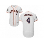 Houston Astros #4 George Springer Authentic White Home 2017 World Series Bound Flex Base MLB Jersey