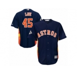 Houston Astros #45 Carlos Lee Replica Navy Blue Alternate 2017 World Series Bound Cool Base MLB Jersey