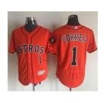 Men Houston Astros #1 Carlos Correa Majestic Orange Flexbase Authentic Collection Player Jersey