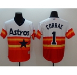 Men Houston Astros #1 Carlos Correa Majestic Orange Flexbase Authentic Cooperstown Player Jersey