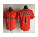 Men Houston Astros #1 Carlos Correa Orange 2016 Official Cool Base Jersey