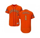 Men Houston Astros #1 Carlos Correa Orange FlexBase Authentic 2018 Gold Program Stitched Baseball Jersey