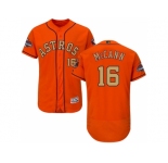 Men Houston Astros #16 Brian McCann Orange FlexBase Authentic 2018 Gold Program Stitched Baseball Jersey