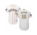 Men Houston Astros #16 Brian McCann White FlexBase Authentic 2018 Gold Program Stitched Baseball Jersey