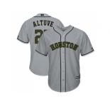 Men Houston Astros #27 Jose Altuve Grey New Cool Base 2018 Memorial Day Stitched MLB Jersey