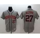 Men Houston Astros #27 Jose Altuve Majestic Gray Flexbase Authentic Collection Player Jersey