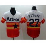 Men Houston Astros #27 Jose Altuve Majestic Orange Flexbase Authentic Cooperstown Player Jersey