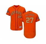 Men Houston Astros #27 Jose Altuve Orange FlexBase Authentic 2018 Gold Program Stitched Baseball Jersey