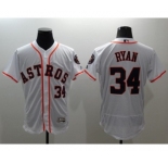 Men Houston Astros #34 Nolan Ryan Majestic White Flexbase Authentic Collection Player Jersey