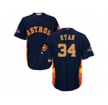 Men Houston Astros #34 Nolan Ryan Navy 2018 Gold Program Cool Base Stitched Baseball Jersey