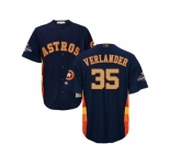 Men Houston Astros #35 Justin Verlander Navy 2018 Gold Program Cool Base Stitched Baseball Jersey