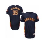 Men Houston Astros #35 Justin Verlander Navy Blue FlexBase Authentic 2018 Gold Program Cool Base Stitched Baseball Jersey