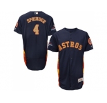 Men Houston Astros #4 George Springer Navy Blue FlexBase Authentic 2018 Gold Program Cool Base Stitched Baseball Jersey