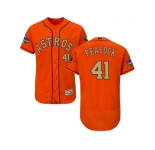 Men Houston Astros #41 Brad Peacock Orange FlexBase Authentic 2018 Gold Program Stitched Baseball Jersey