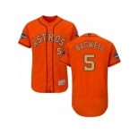 Men Houston Astros #5 Jeff Bagwell Orange FlexBase Authentic 2018 Gold Program Stitched Baseball Jersey