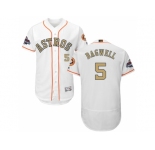 Men Houston Astros #5 Jeff Bagwell White FlexBase Authentic 2018 Gold Program Stitched Baseball Jersey