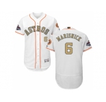 Men Houston Astros #6 Jake Marisnick White FlexBase Authentic 2018 Gold Program Stitched Baseball Jersey