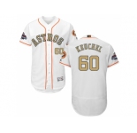 Men Houston Astros #60 Dallas Keuchel White FlexBase Authentic 2018 Gold Program Stitched Baseball Jersey