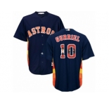 Men Majestic Houston Astros #10 Yuli Gurriel Authentic Navy Blue Team Logo Fashion Cool Base MLB Jersey