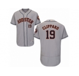 Men Majestic Houston Astros #19 Tyler Clippard Grey Flexbase Authentic Collection MLB Jersey