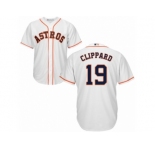 Men Majestic Houston Astros #19 Tyler Clippard Replica White Home Cool Base MLB Jersey