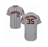 Men Majestic Houston Astros #35 Justin Verlander Grey Flexbase Authentic Collection MLB Jersey